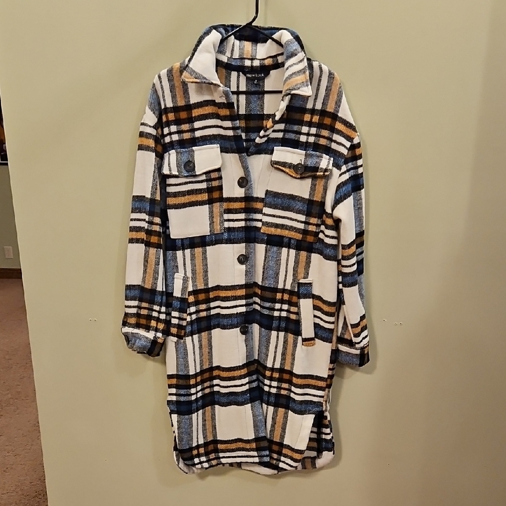 New Look Plaid Jacket in Blue, Black, and Tan